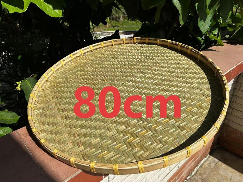 竹编圆簸箕无孔竹筛子家用晾晒网竹制品竹匾绘画装饰舞蹈道具|undefined