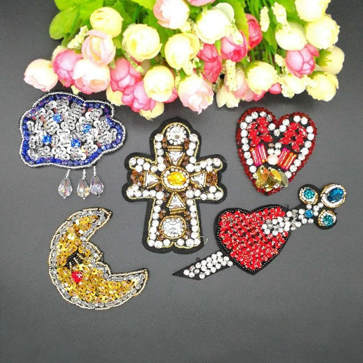 跨境欧美现货克罗心十字架时尚迷你布贴 鞋帽 包包 外套装饰辅料