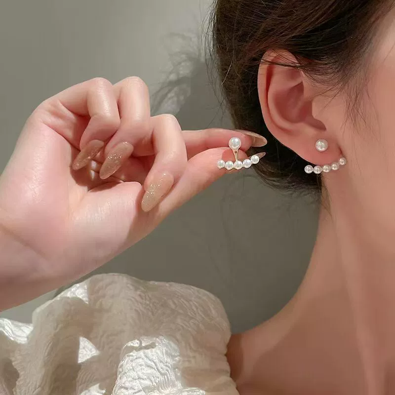 Серебряная игла, серьги, мелкие медные цирконии с жемчугом с кисточками, серебро 925 пробы, китайский стиль, европейский стиль