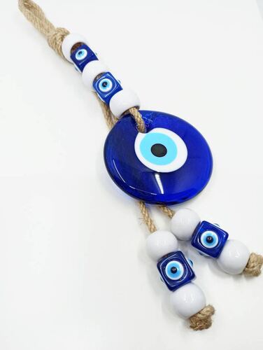 Foreign trade cross-border supply hand-woven Turkish blue eye pendant devil's eye blue glass hanging wall decoration