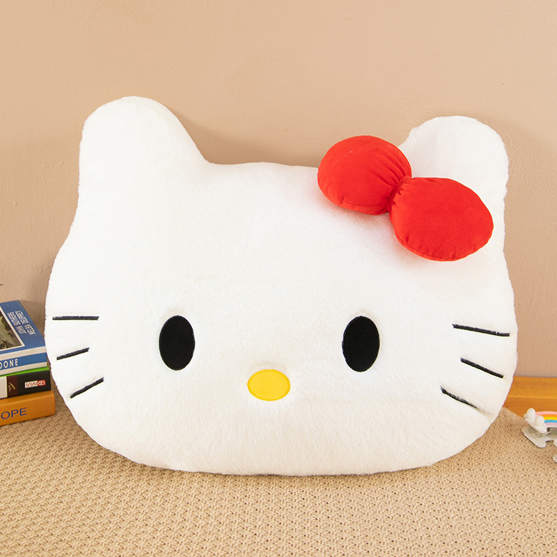 Hellokitty almohada de abrazo lindo sofá cojín felino almohada de peluche de caricatura de alto valor de cara almohada de niña