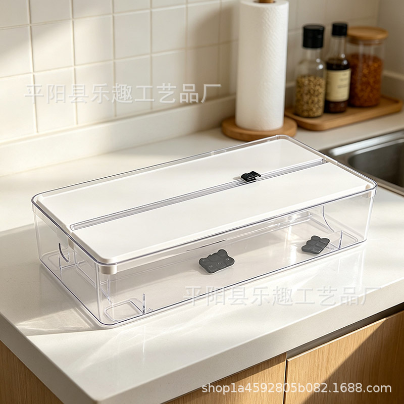 Paper Plastic Wrap Storage Cutting Box Kitchen Paper Plastic Wrap Storage Box