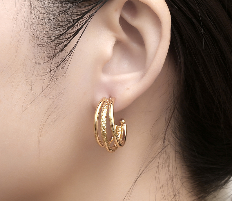 Fashion Style Fashion U Shape Titanium Steel Plating Ear Studs 1 Piece