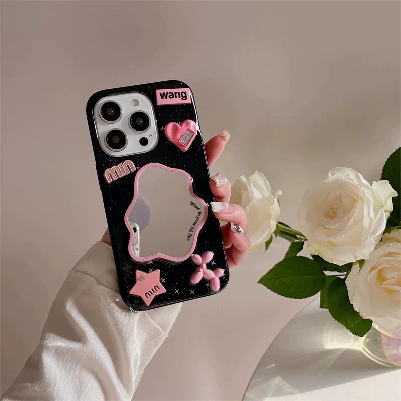Чехол для телефона (Apple) iPhone 7–17 серия, зеркальная задняя панель, модные 3D подвески