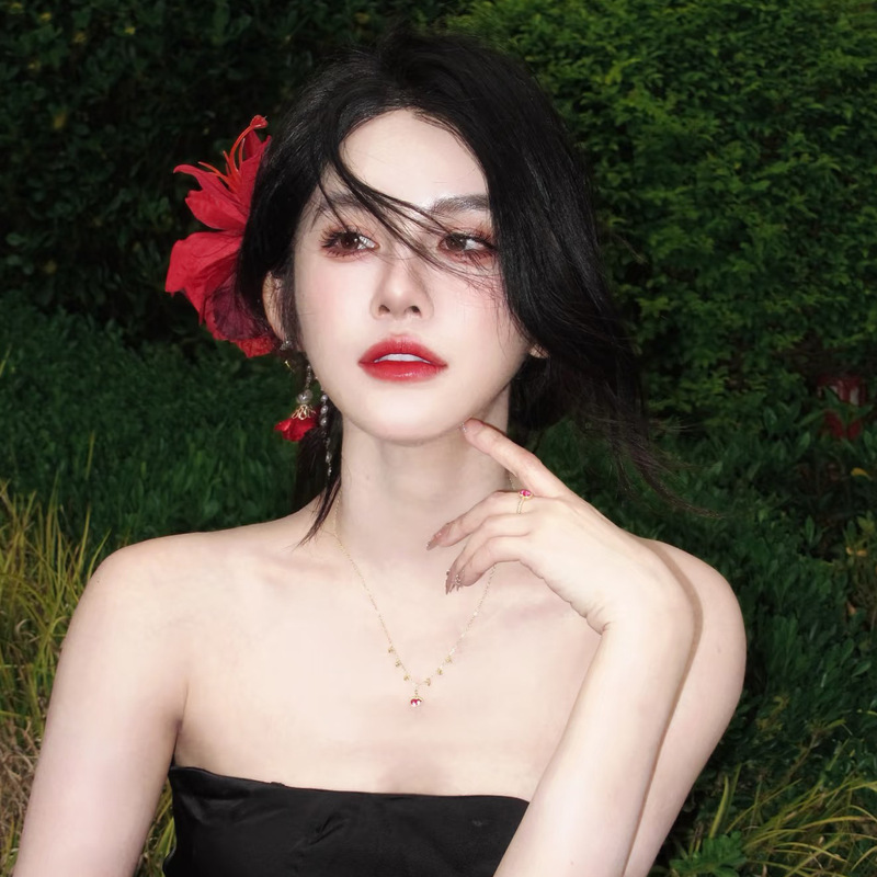 新しい中国風の赤い牡丹の花の真珠のタッセルヘアピンレトロなハイエンドの気質ヘアサイドクリップ古代スタイルの頭飾り|undefined
