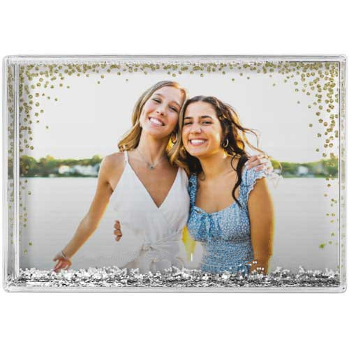 Factory qualification complete rectangular mini 2x 3 inch Christmas New Year Xmas water quicksand photo frame