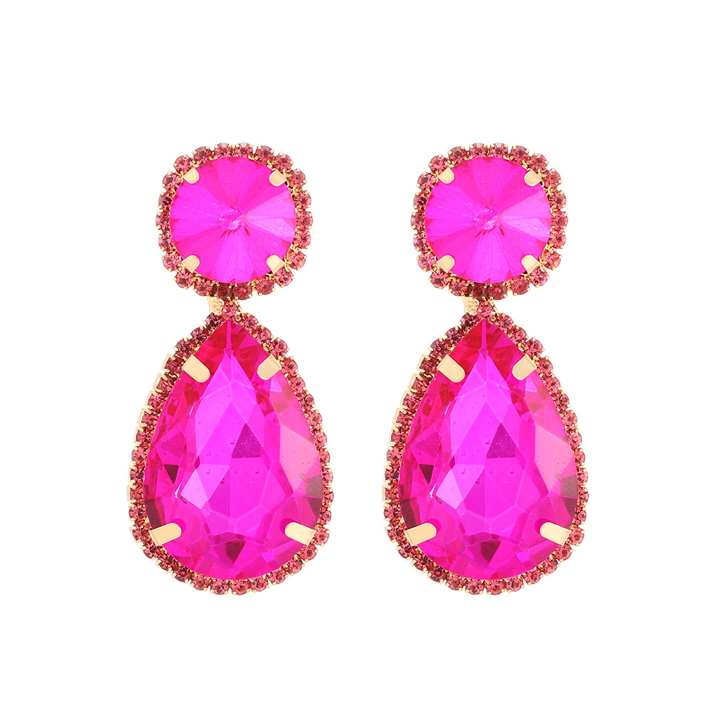 1 Pair Fashion Water Droplets Glass Plating Women's Drop Earrings display picture 6