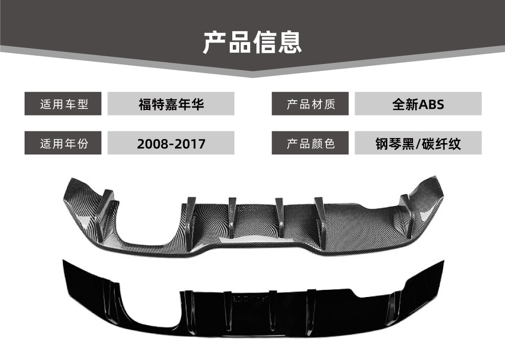 Suitable for Ford Fiesta Mk7/7.5 2012-17 Rear Lip Spoiler Exterior Modification