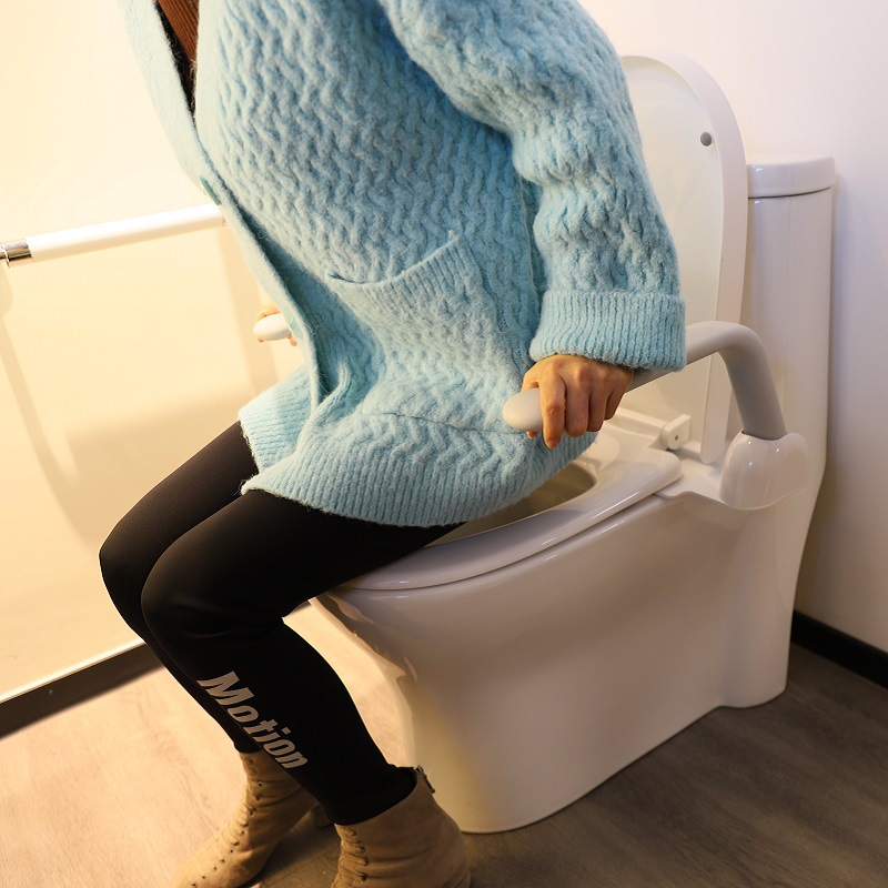 Instalación sin perforaciones inodoro reposabrazos estante inodoro barandilla de seguridad para los ancianos plegable soporte de refuerzo abatible