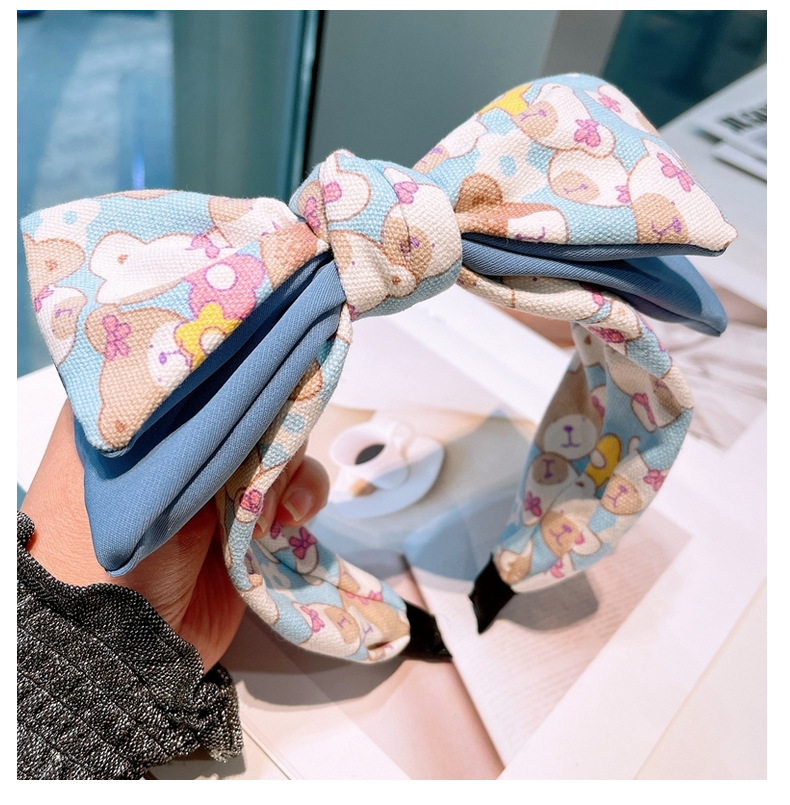 Korea Bear Color Matching Bow Hair Band display picture 1
