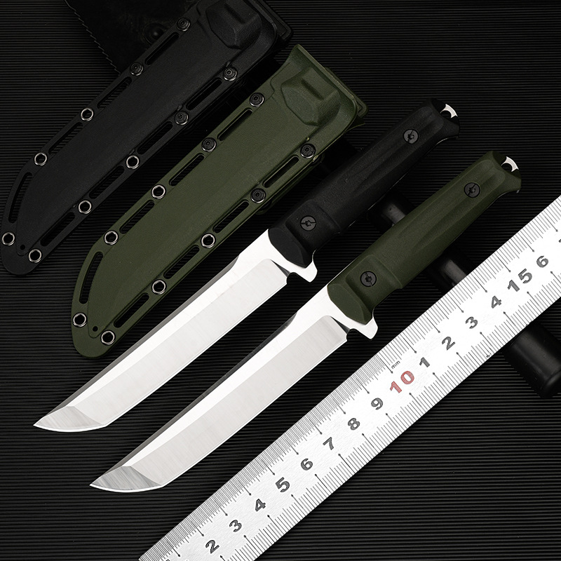 户外高硬度战术直刀野营登山刀野外求生直刀户外多功能随身小刀