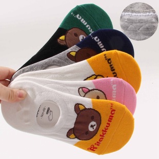 Spring and Summer Sweat-Absorbent and Breathable Women's Boat Socks with Shallow Mouth, Non-Falling, Non-Slip, Women's Invisible Socks, Cartoon Women's Socks Manufacturer