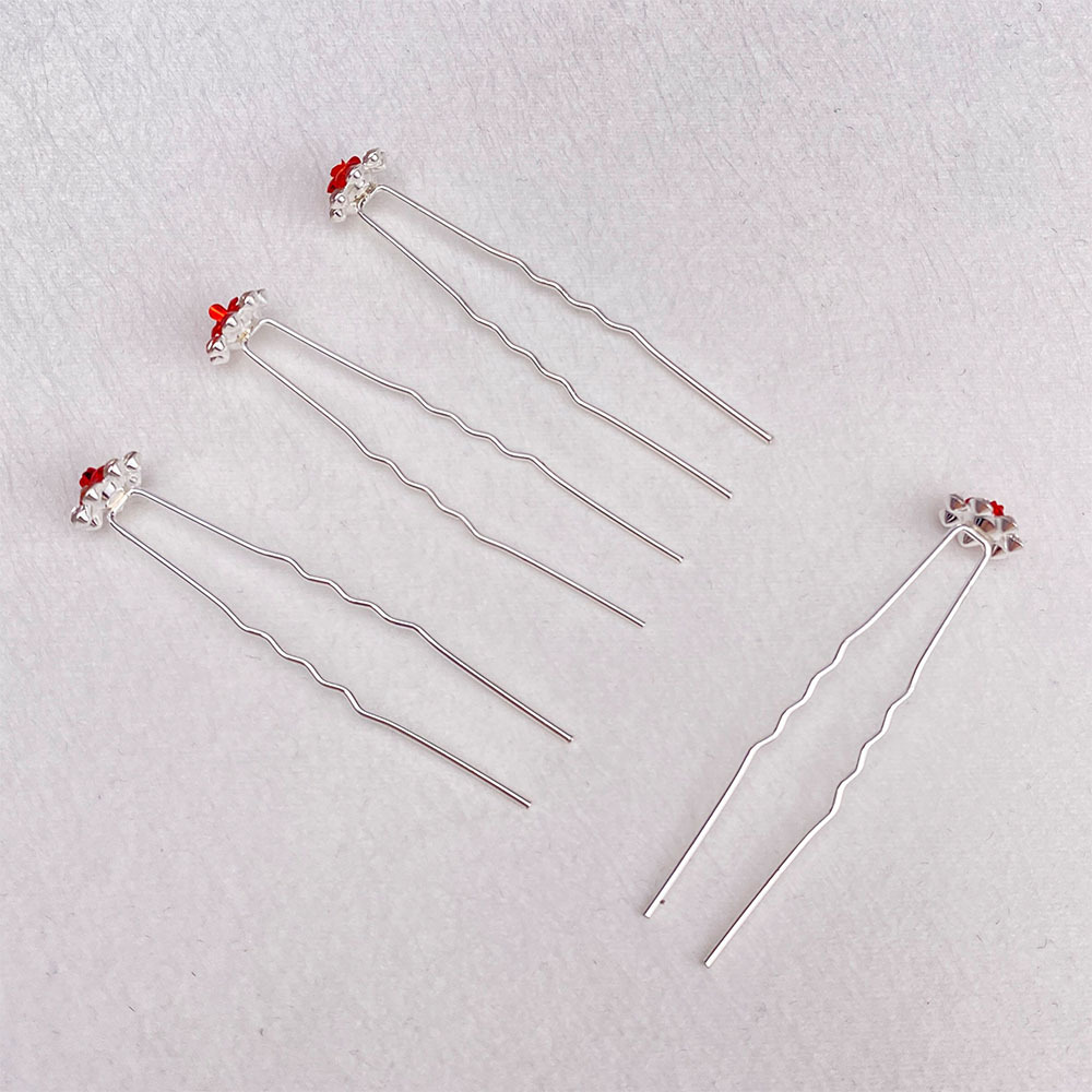 Fashion Flower Alloy Inlay Artificial Crystal Hairpin 20 Pieces display picture 4