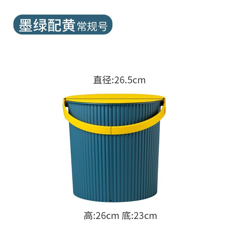 진한 녹색과 노란색 중간 크기 10L (두꺼운 675g)