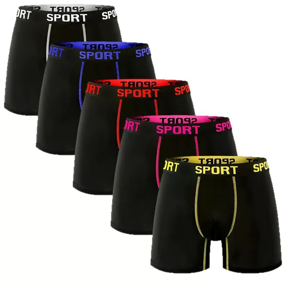 Wholesale Men's Underwear on Foreign Trade Cross-Border Platforms, European and American Large Size Boxer Briefs, Extended Length Four-Corner Briefs, Popular Items