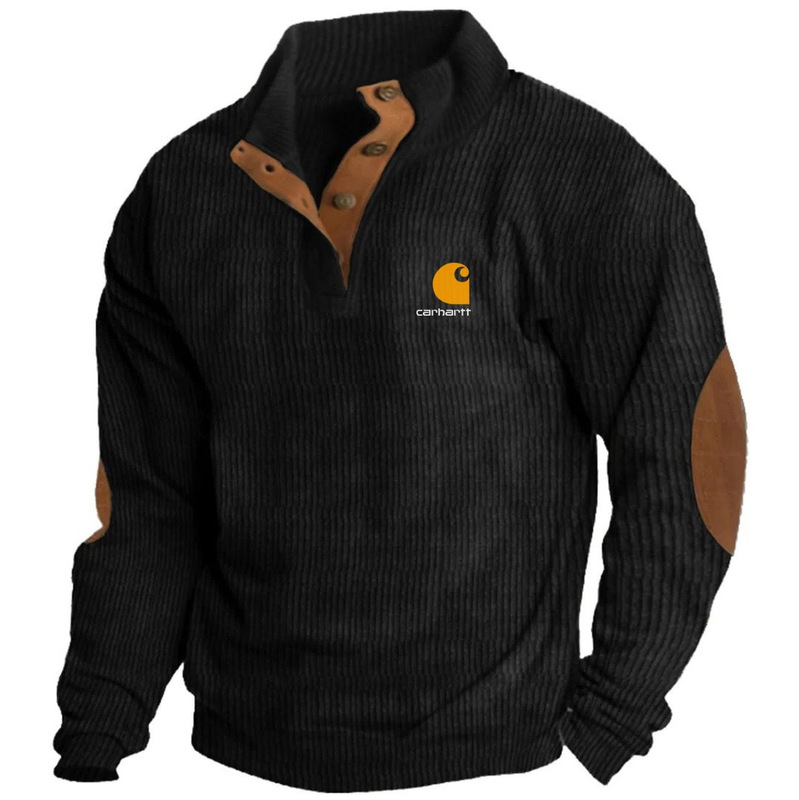 European and American cross-border Men's independent station Amazon sweater corduroy pullover Henry shirt men's casual long-sleeved T-shirt European and American cross-border Men's independent station Amazon sweater corduroy pullover Henry shirt men's casual long-sleeved T-shirt