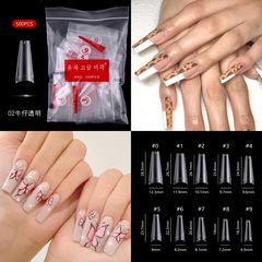 跨境nail美甲法式尖頭甲無痕甲芭蕾牛仔水滴甲透明甲腳趾甲甲片