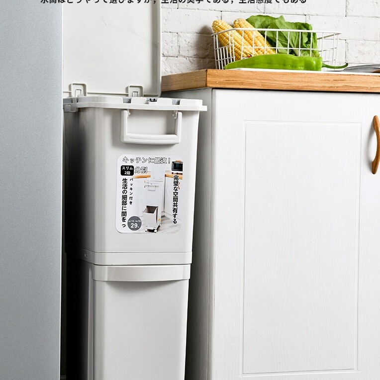 Wholesale Japanese-Style Garbage Classification Kitchen Trash Can Large Capacity Household Dry and Wet Separation Three-Layer Double Bucket Large with Lid