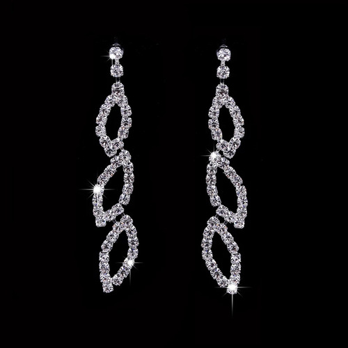 New Product Recommendation Platform Geometric Marquise Diamond Necklace and Earrings Two-piece Set Bridal Wedding Accessories Set