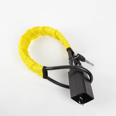 Car lock steel cable handlebar lock car - yellow-three-keys