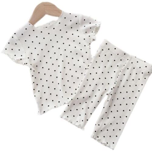 Children's air-conditioned clothing set home baby short-sleeved pajamas summer new girls' clothing can be worn outside T-shirt two-piece set