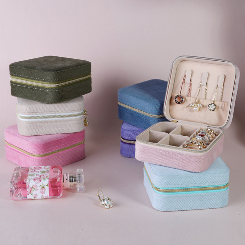 Cross-border portable hair accessory bracelet jewelry storage box high-end earrings ear studs rings jewelry box wholesale