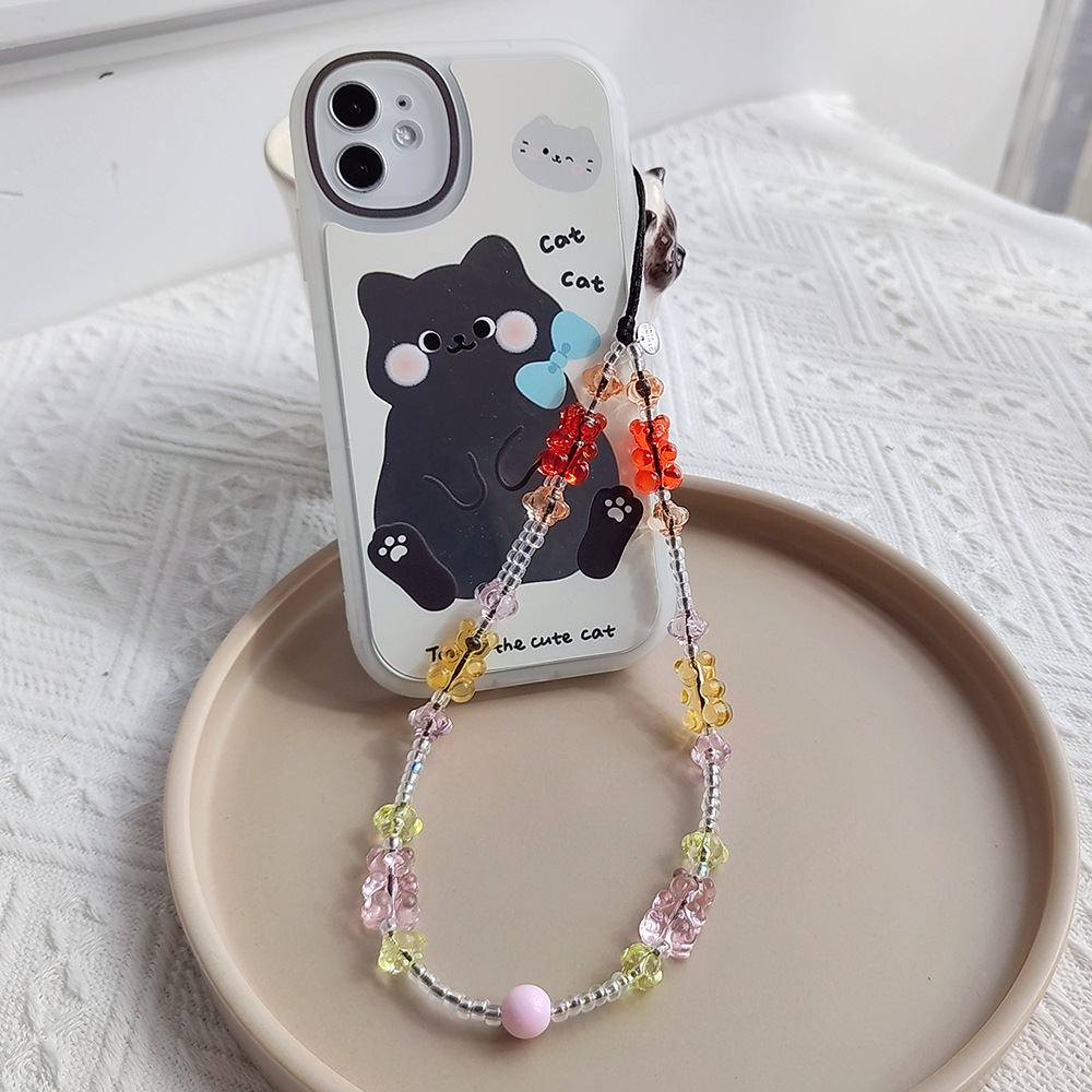 Sweet Bear Arylic Artificial Crystal Glass Beaded Mobile Phone Chain display picture 3