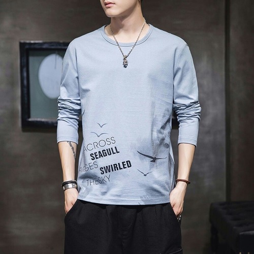 Work site working auto repair wearing men's long sleeve base shirt stain resistant and wear-resistant T-shirt for men $9.9 men's autumn clothes