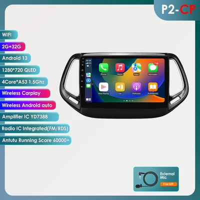 Suitable for Jeep Compass DVD Navigation - wifi-version-quad-core-232g-with-carplay-10inch-suitable-for-17-20-jeep-compass