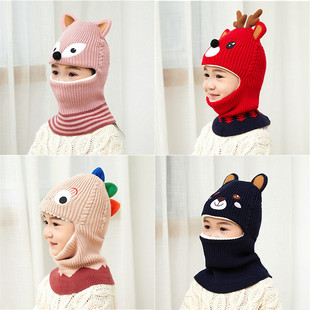 Детская демисезонная шапка для мальчиков, флисовый детский зимний шарф, ветрозащитная шерстяная маска, в корейском стиле