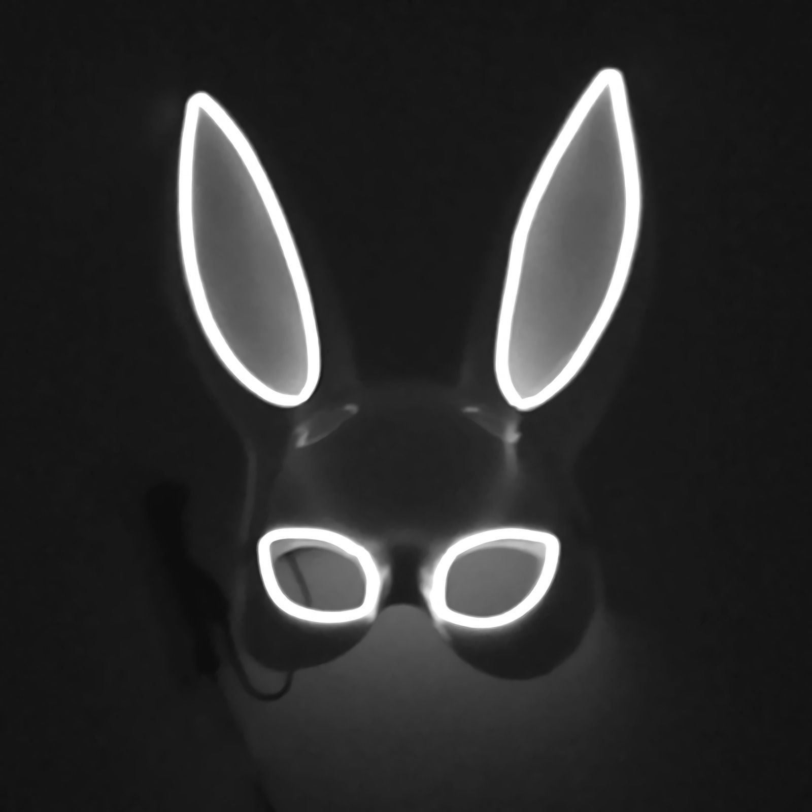 LED Bunny Girl Bar Show Bungee media cara máscara de conejo mascarada LED Halloween accesorios luminosos