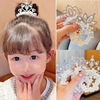 Children's tiara from pearl for princess, cute hair rope, hair accessory