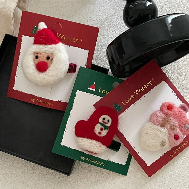 2023 Forcina Nuova Moda Carino Pupazzo di Neve Albero di Natale Vecchio Guanto Anatra Bocca Laterale Bang Clip_voghion.com