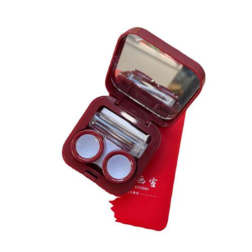 Lucky Red Bunny Personalized High-end Red Contact Lens Box Girl Color Contact Lens Box Retro High-end BH398