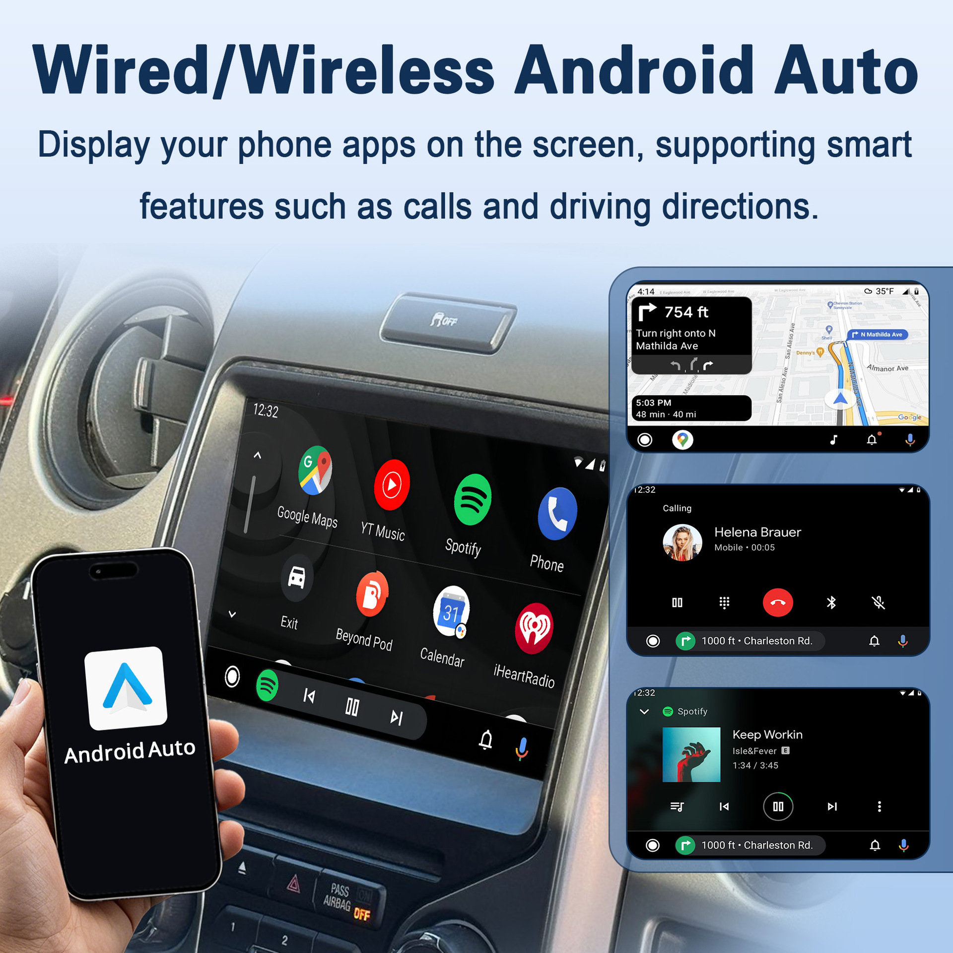 Wireless Carplay/HiCar/Android Auto compatible with Ford Sync2 system 8inch screen upgrade decoder
