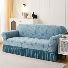 跨境大叶子沙发罩垫弹力万能沙发套全包紧抱防滑扶手沙发巾笠家居