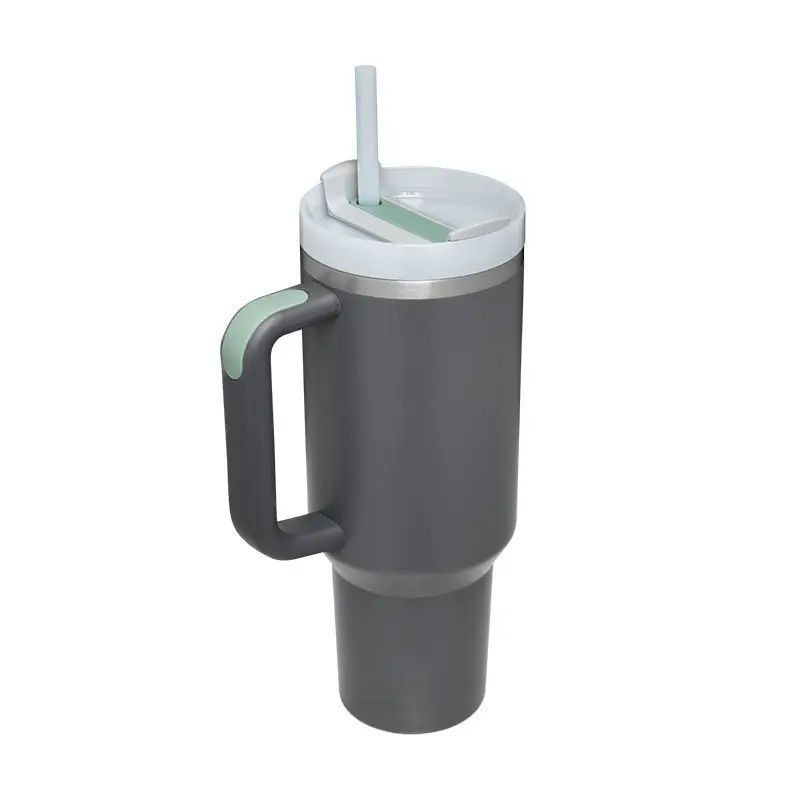 Taza de automóvil de acero inoxidable de 40oz de segunda generación transfronteriza cuidadosamente seleccionada taza de mango de vacío de gran capacidad taza de aislamiento de automóvil al aire libre