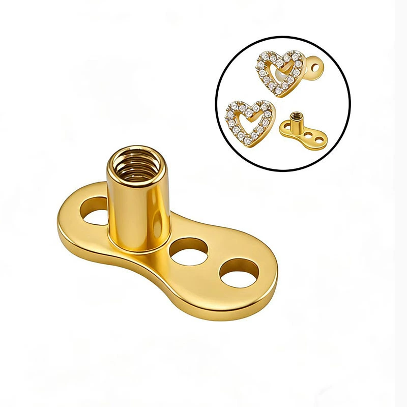 Хит продаж за рубежом, в наличии, прямые поставки: многофункциональные носимые ювелирные аксессуары из нержавеющей стали имплантационного класса с основанием для крепления к коже (для ногтей)