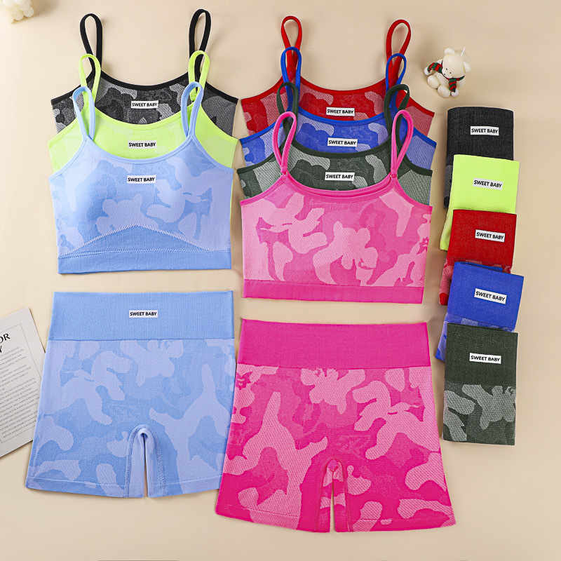 Sports Bra Women's Running Training Fitness Tube Top Cross-border Explosions Seamless Camouflage Yoga Vest suit