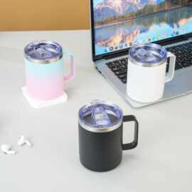 办公室手柄汽车杯大容量保冷保温咖啡杯304不锈钢随手马克杯定制
