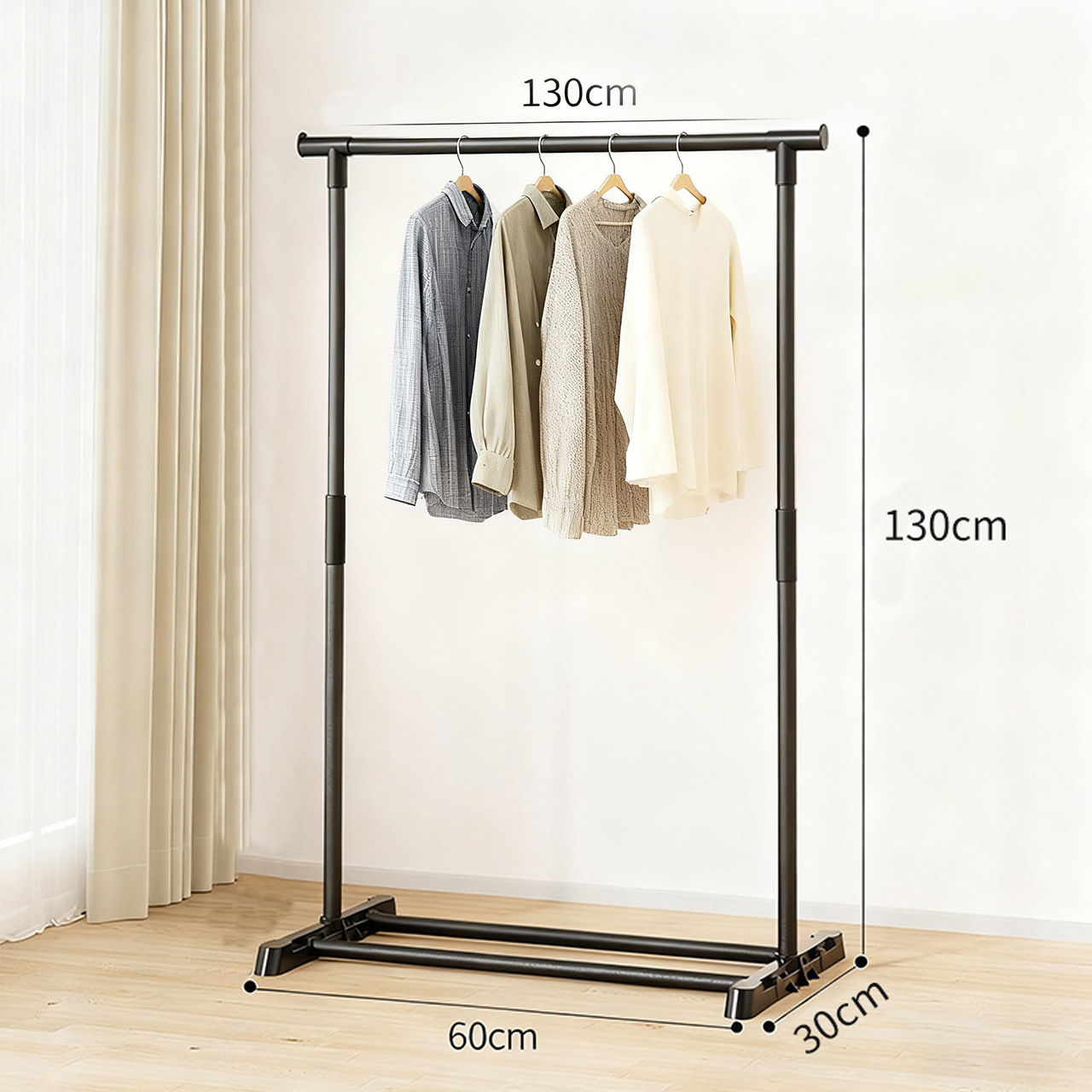 Perchero sencillo transfronterizo, perchero de pie para dormitorio o balcón, tendedero plegable móvil, tipo barra de pie, venta al por mayor