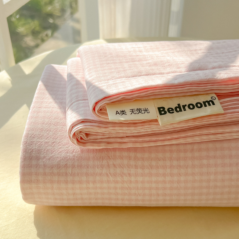 母子グレード A タイプ裸睡眠純綿シーツ小さな新鮮な綿シングルピース学生寮シングルとダブル枕カバー 3 点セット