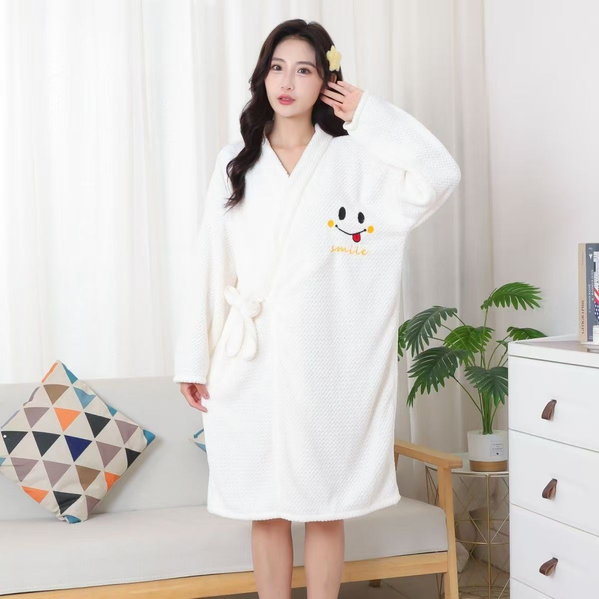Super Absorbent Bath Towel Bathrobe For Adults Quick Dry Thick_voghion.com