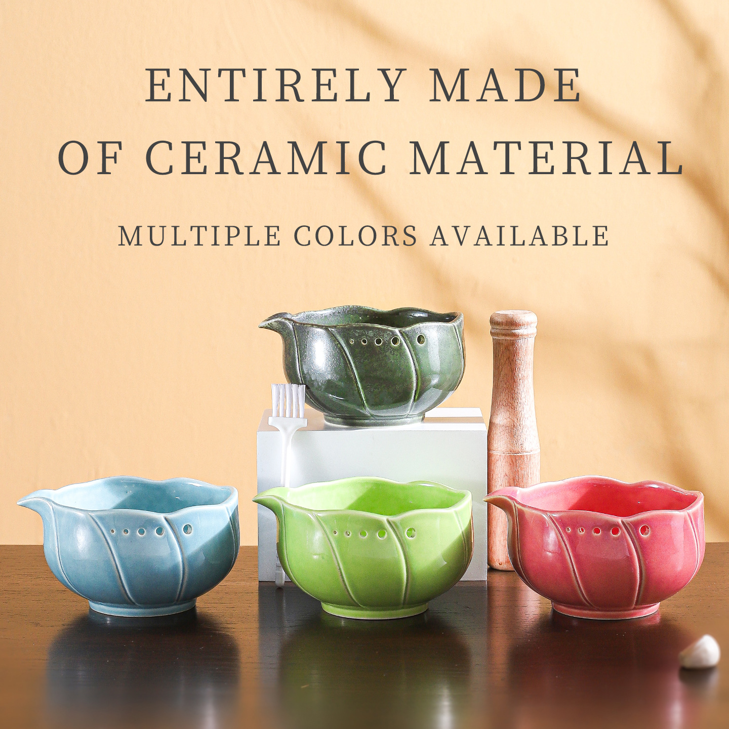 Ceramic Ginger Grinder Garlic Paste Grinder Dish Bowl Ginger Juice Grinder Garlic Peeler Herb Peeler