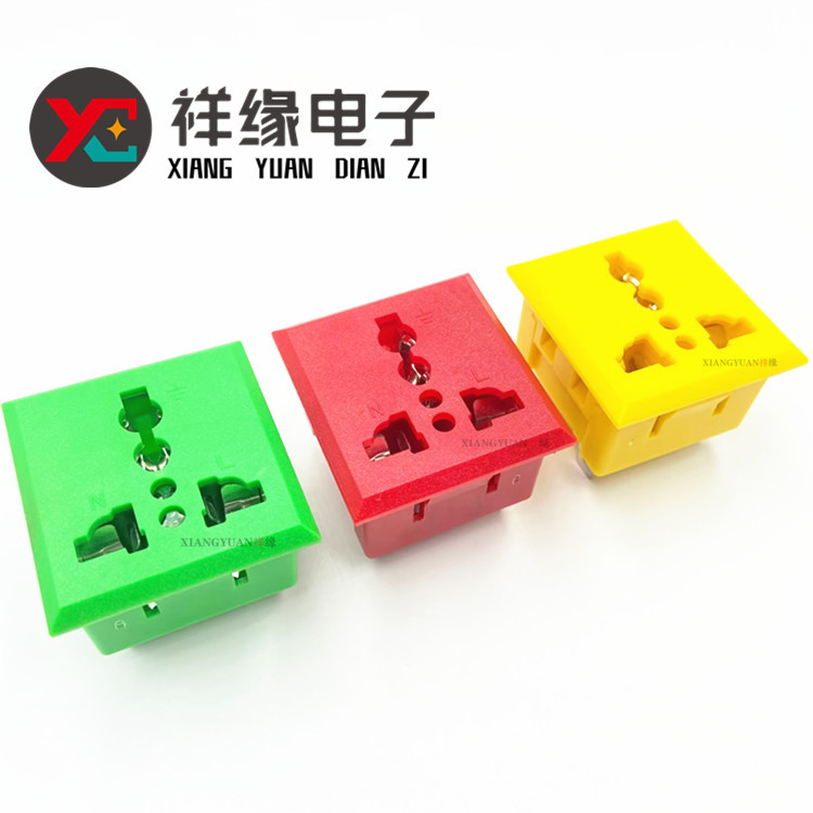 供应AC-015 AC-012电源插座嵌入式三孔SS-801万能插座铁 铜 磷铜