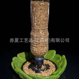 跨境自然风绿叶谷物储存分装器 实用装饰型收纳容器