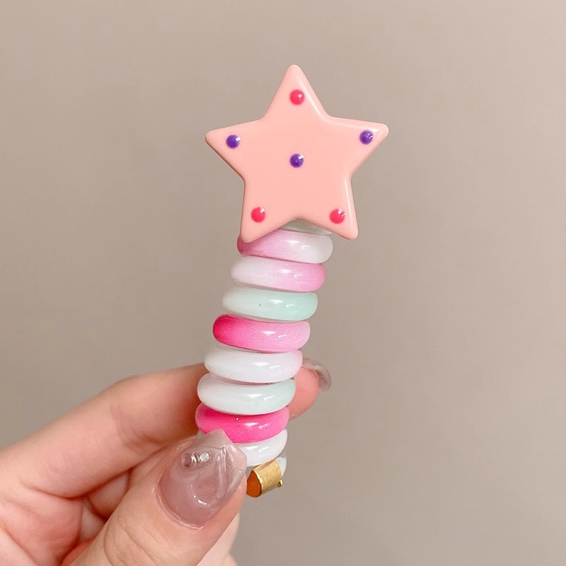 Hermosa niña amor burbuja trenzado artefacto de cabello de verano de alta elasticidad línea telefónica duradera bucle de cabello atado cabello