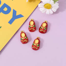 卡通宝宝虎头鞋饰品配件diy手机链手链高保色珐琅彩合金配饰批发