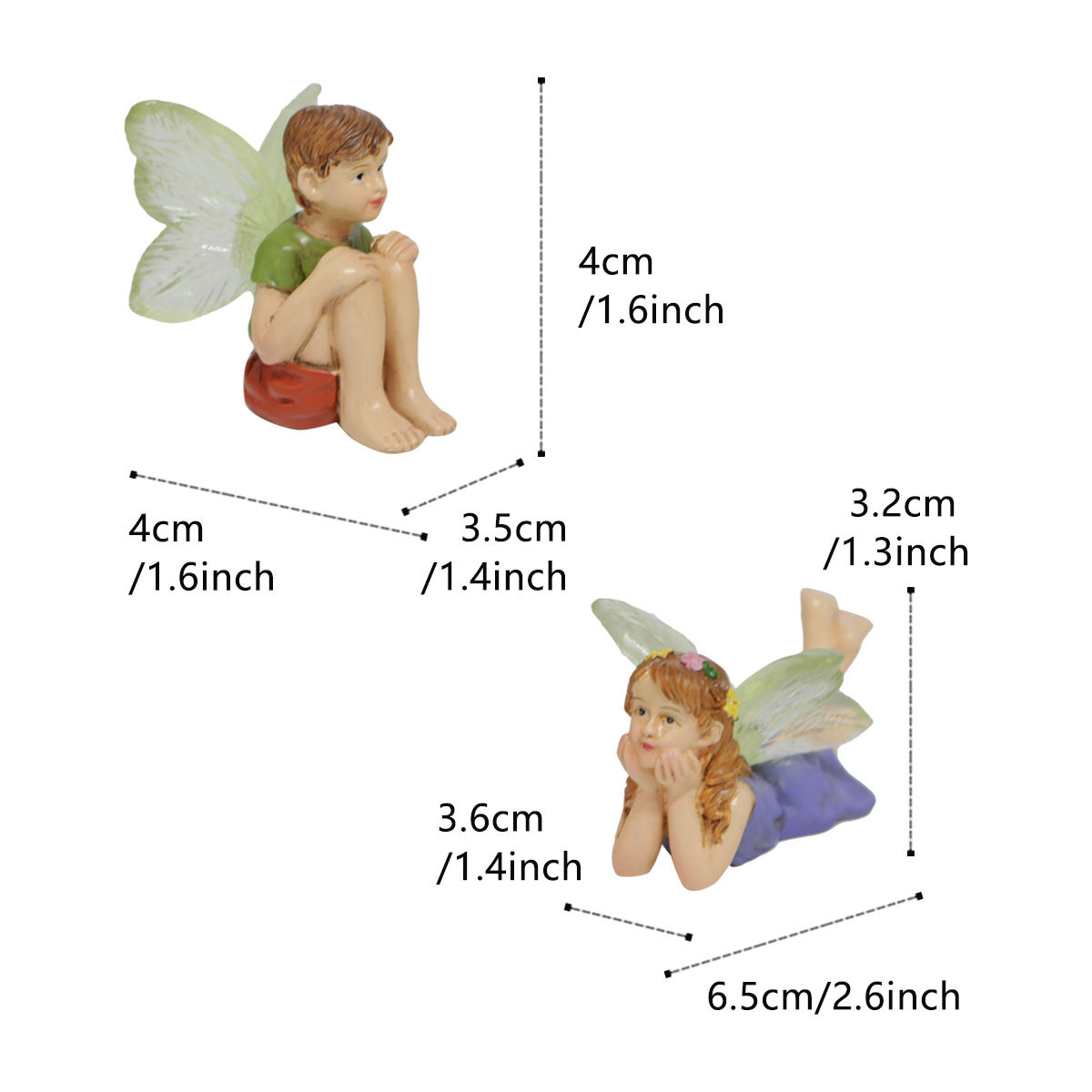 Spring New Product Creative Boys and Girls Resin Ornaments Garden Courtyard Terrace Decoration Flower Fairy Landscaping Ornaments Now