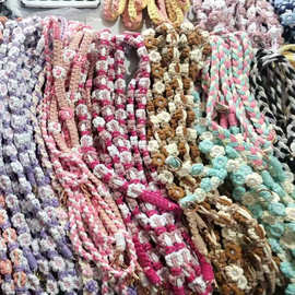 手机挂绳斜挎可背创意毛线编织小雏菊挂多功能可手腕挂脖三合一高